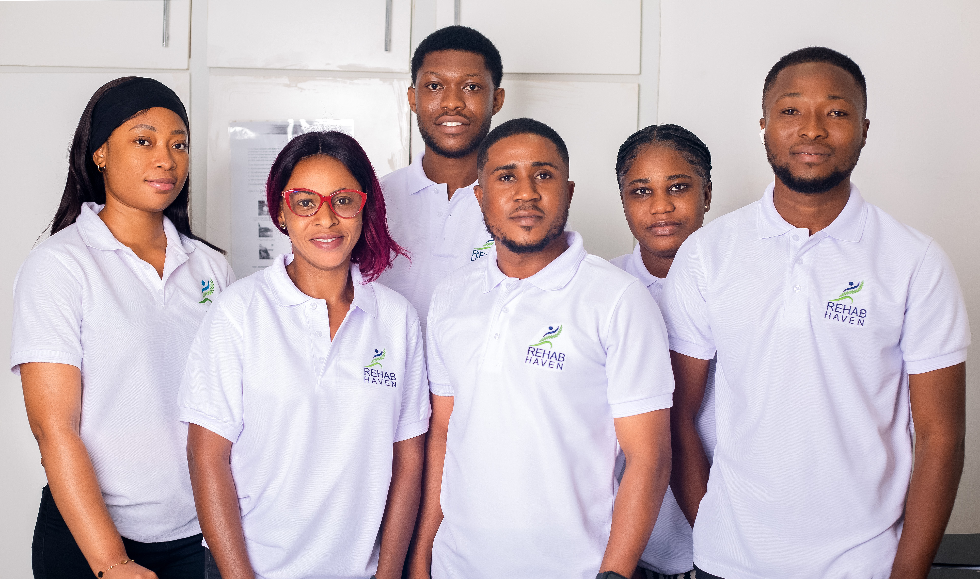 The clinical team of The Rehab Haven together in uniform